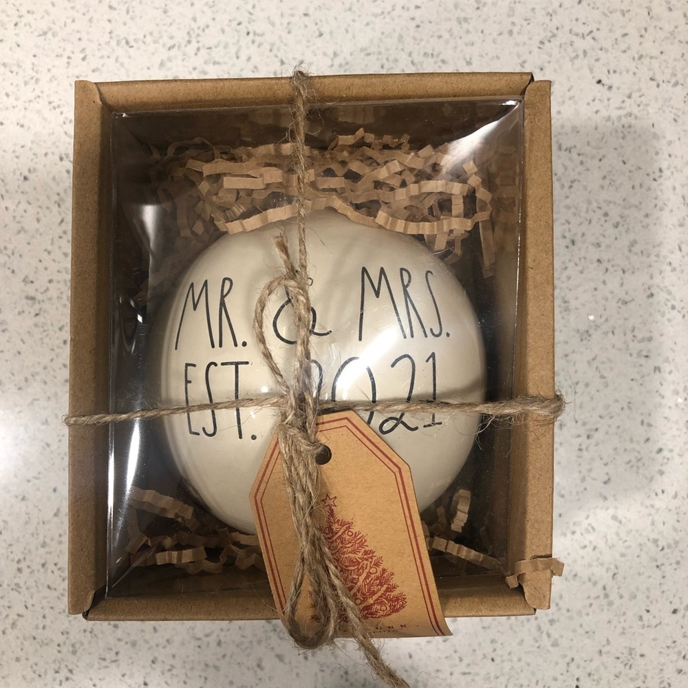 Rae Dunn - MR & MRS EST 2021 - Christmas ornament